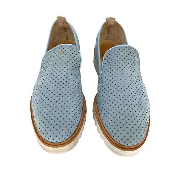 Paul Green Cailey Loafer Light Blue Perforated Slip-on White Sole Size 8 US - Picture 2 of 12